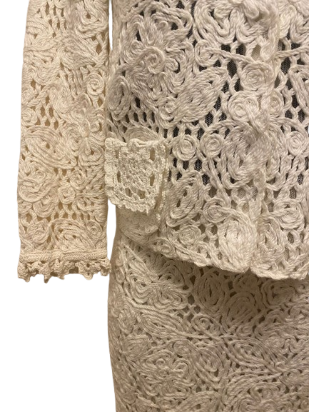 Dolce & Gabbana White Lace Set ( Jacket and Skirt)