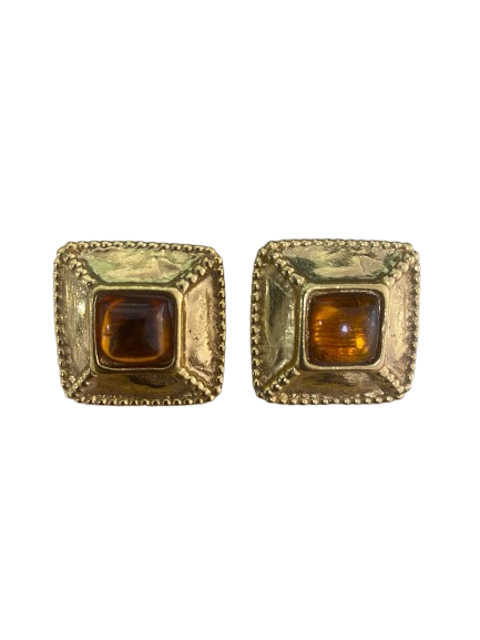 Yves Saint Laurent Clip-on earrings with Amber Stones