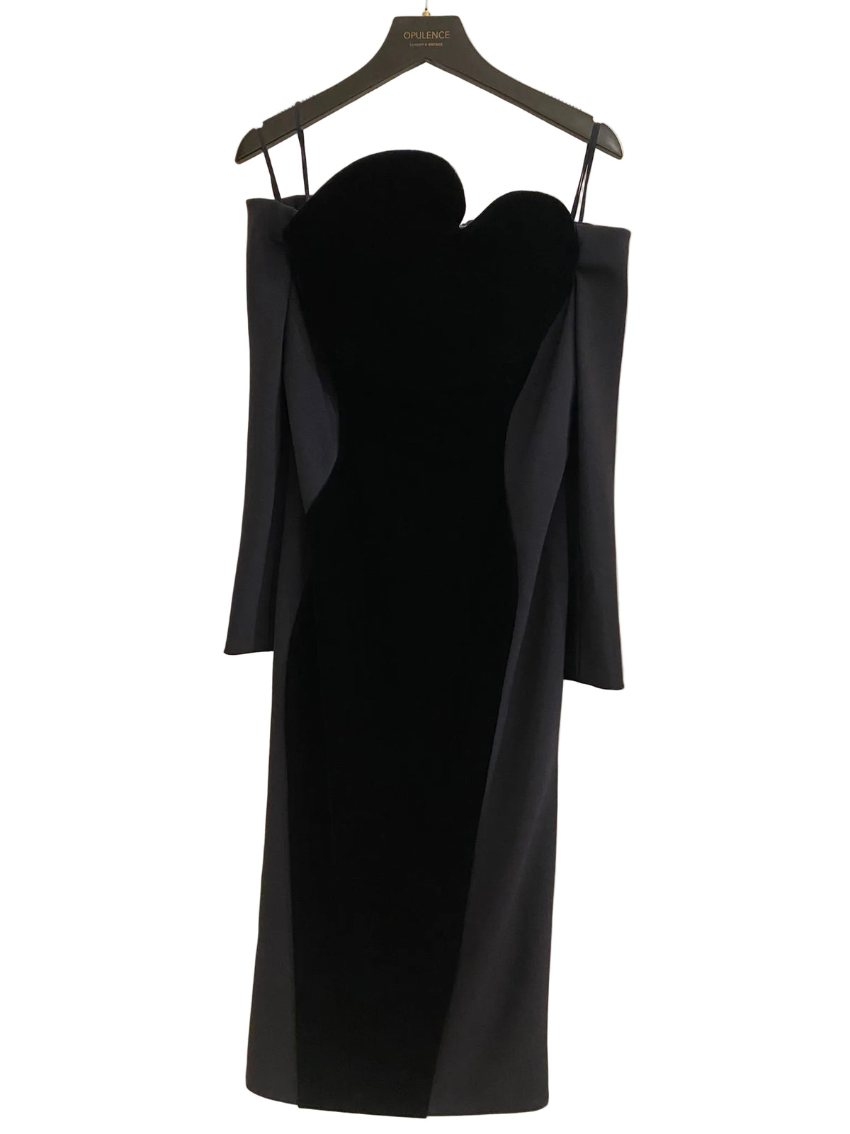 Givenchy Haute Couture Velvet and Silk Navy Dress FW2020