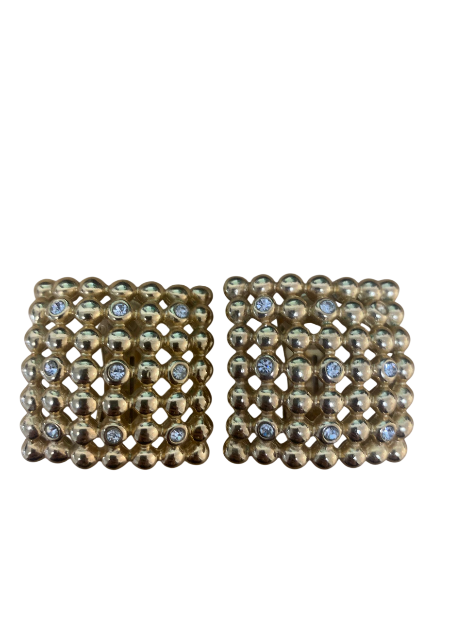 Christian Dior Squared Earrings with Crystals