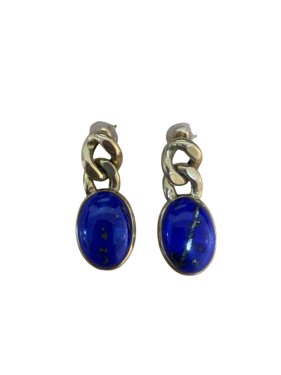 Vintage Lapis Lazuli Earrings from the 1970s (18k gold)