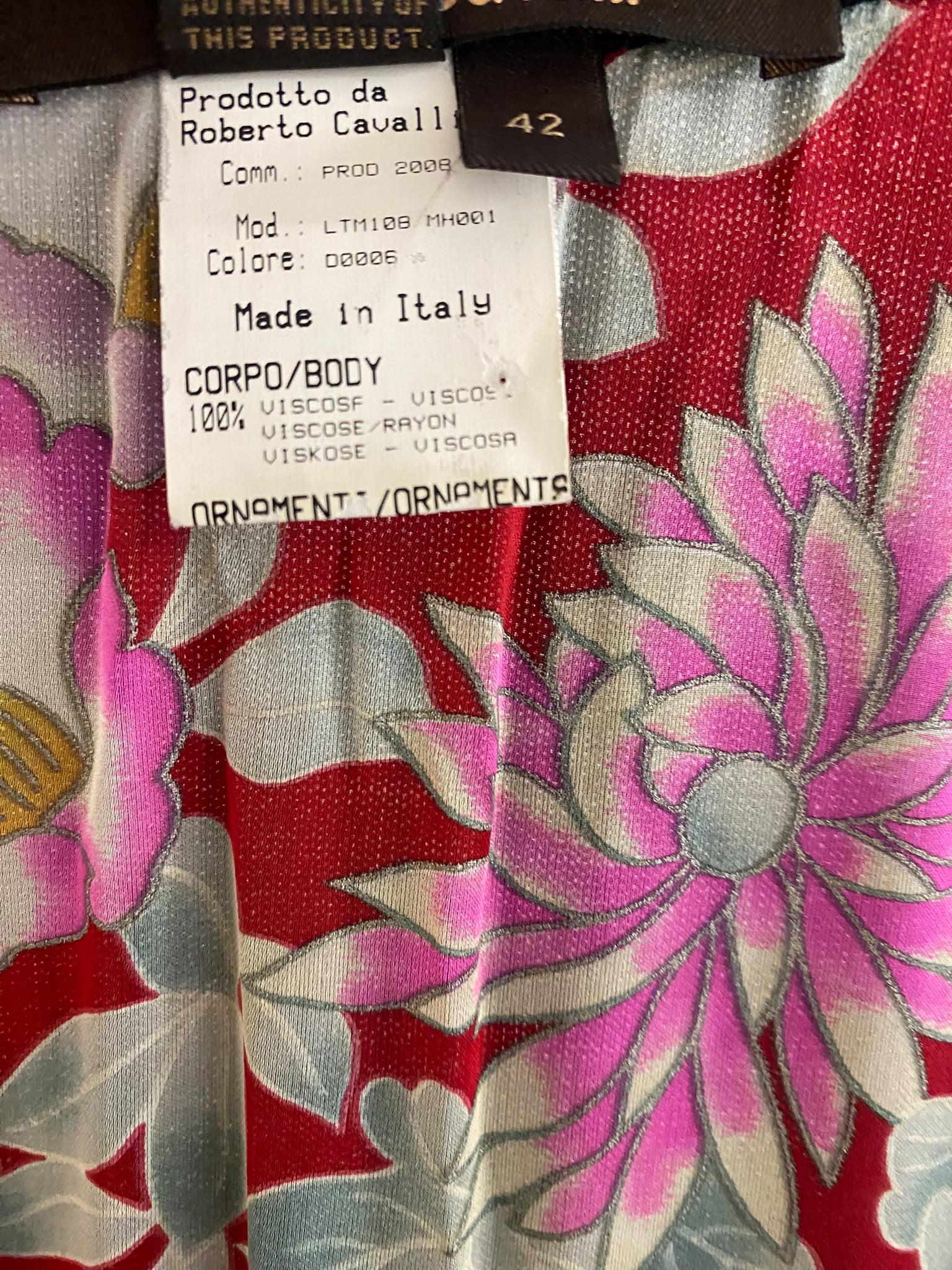 Roberto Cavalli Silk-Touch Kimono Cardigan – Floral Print SS2008