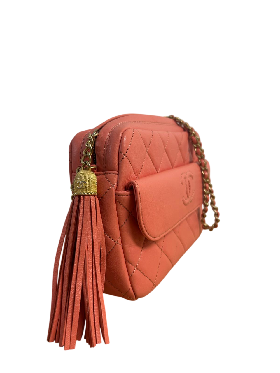 Chanel Quilted Camera Bag in Pink Lambskin (2020)