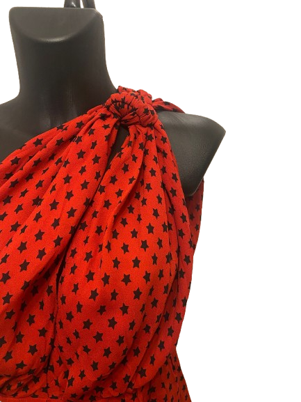 Saint Laurent Star Scandal Print Draped Dress (2019)