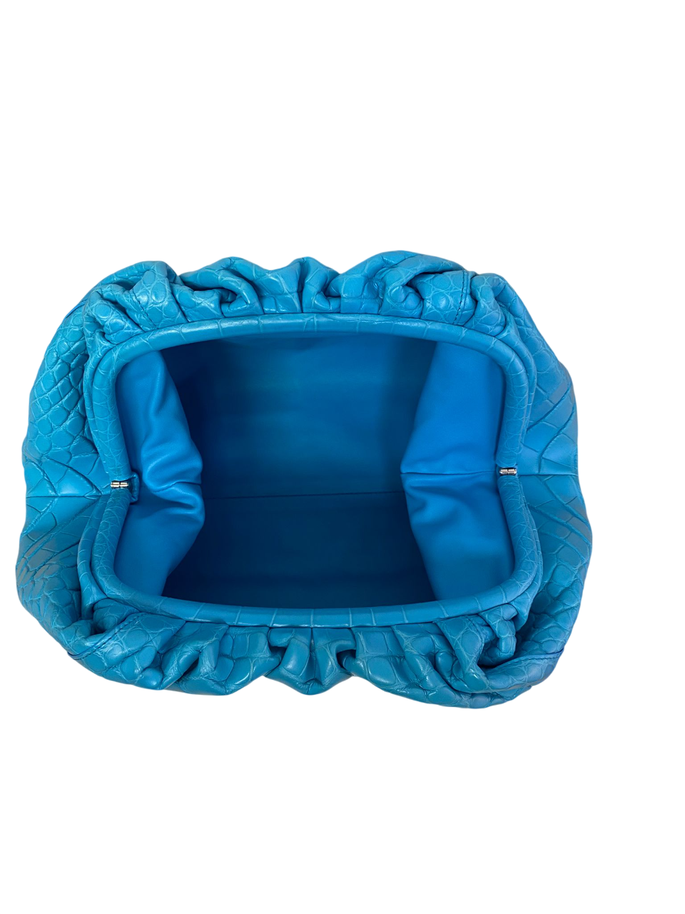 Bottega Veneta Light Blue Pouch in Crocodile leather