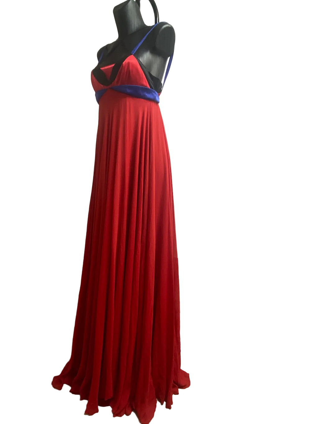 2008 ETRO "I Fantastici Quarantanni" Silk Floor-Length Gown – Red, Blue & Black (IT 42)