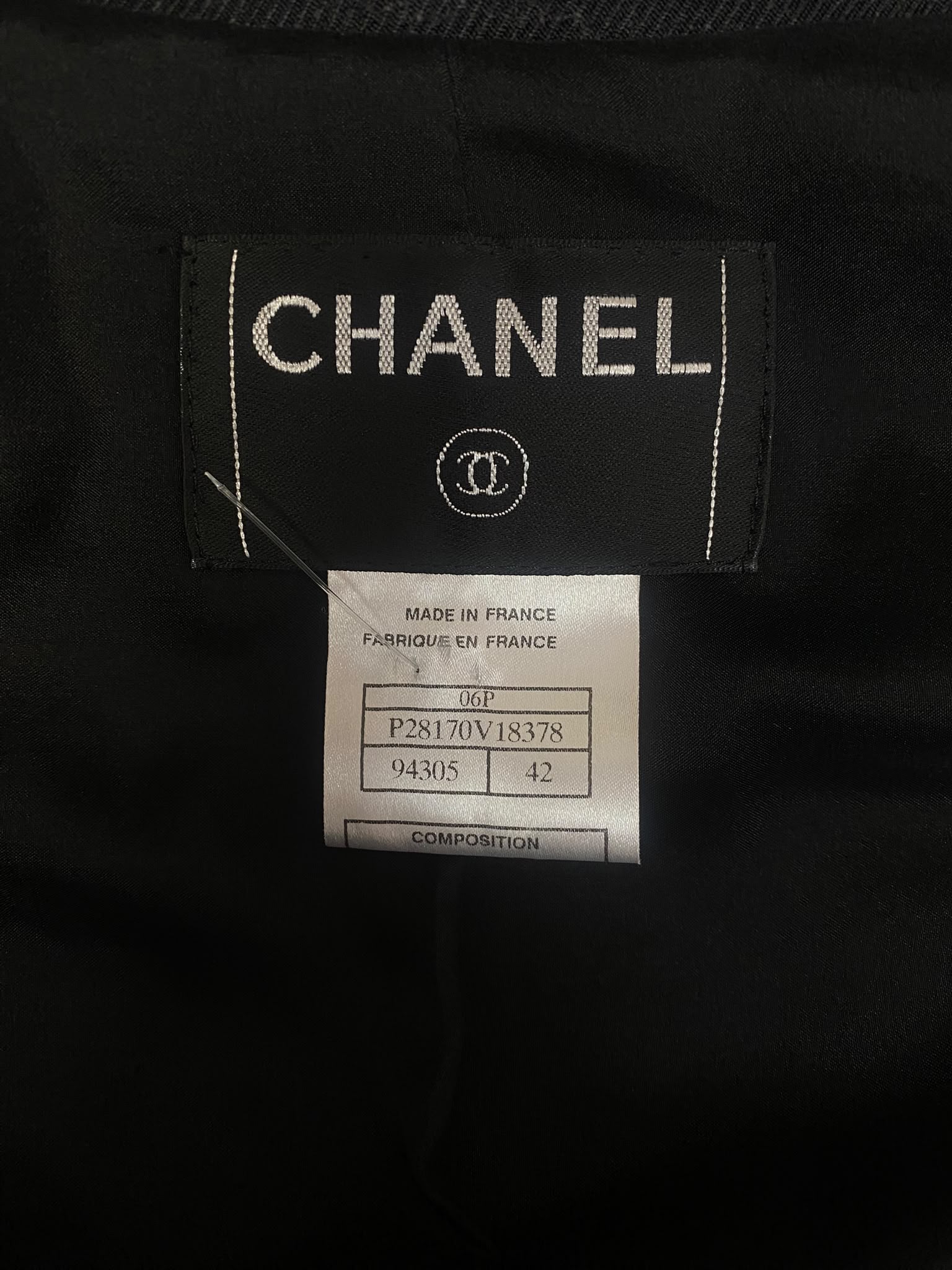 Chanel Vintage 2006 Spring Black 100% Silk Peplum Jacket - Size FR 42