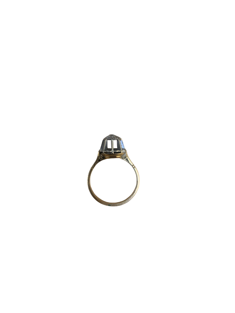 "Solitaire" Ring in 18K Yellow and white Gold