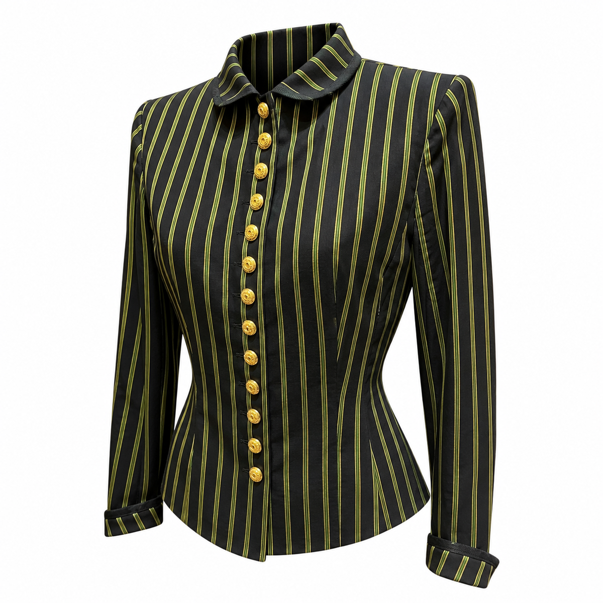 Nina Ricci tailored jacket in black with green stripes