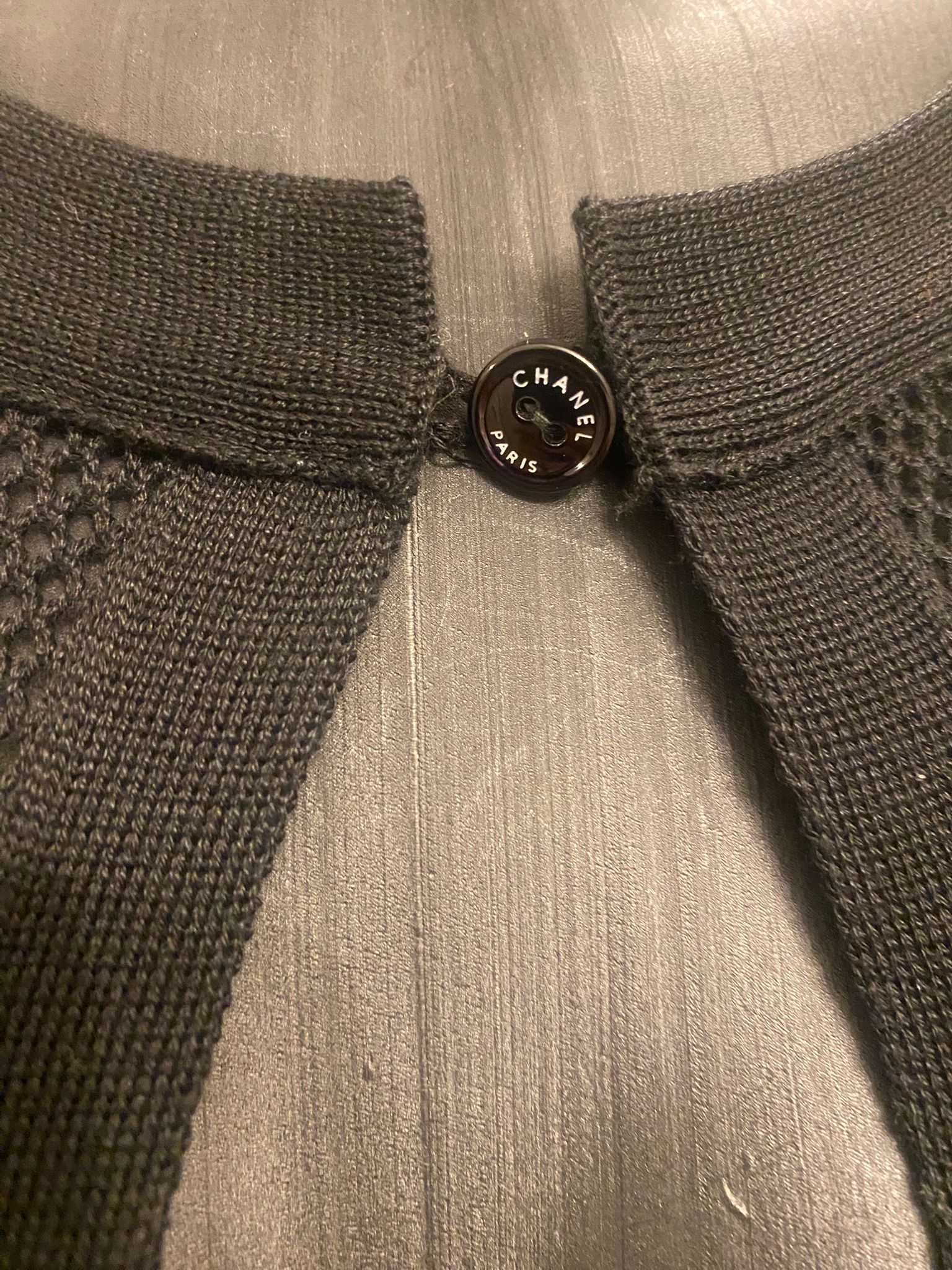 Chanel Sportswear Black Mesh Panel Mini Dress