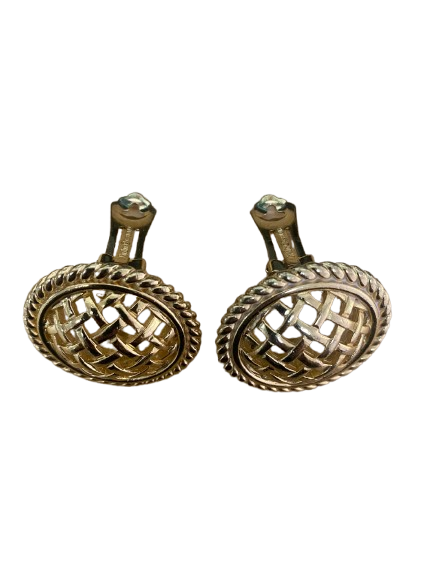 Christian Dior Golden Button Earrings