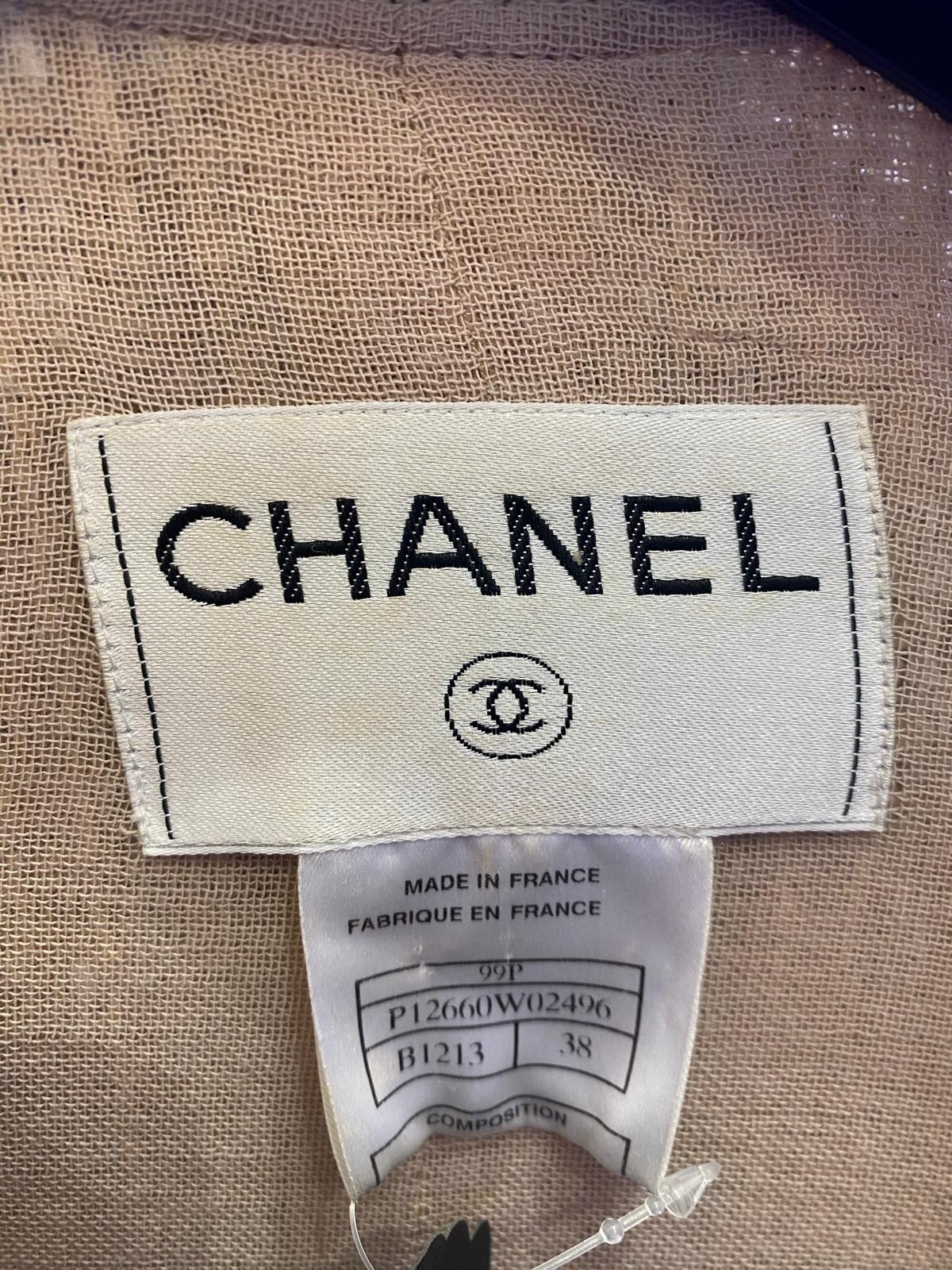 Chanel Beige Coat in Silk and Cotton