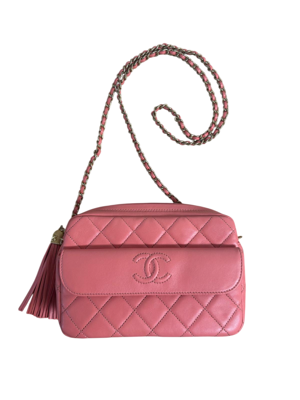 Chanel Quilted Camera Bag in Pink Lambskin (2020)
