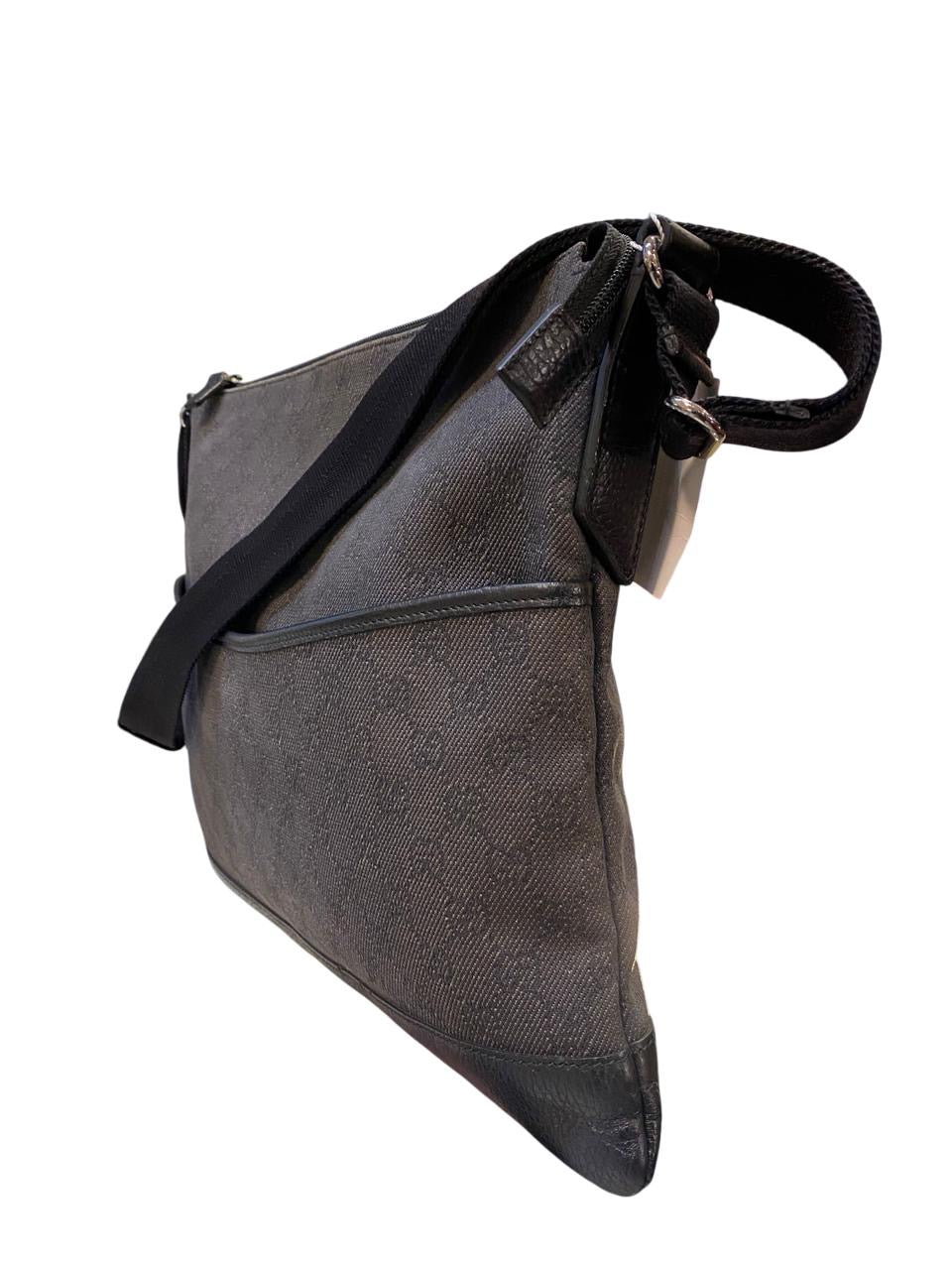 Gucci black Denim Monogram shoulder bag