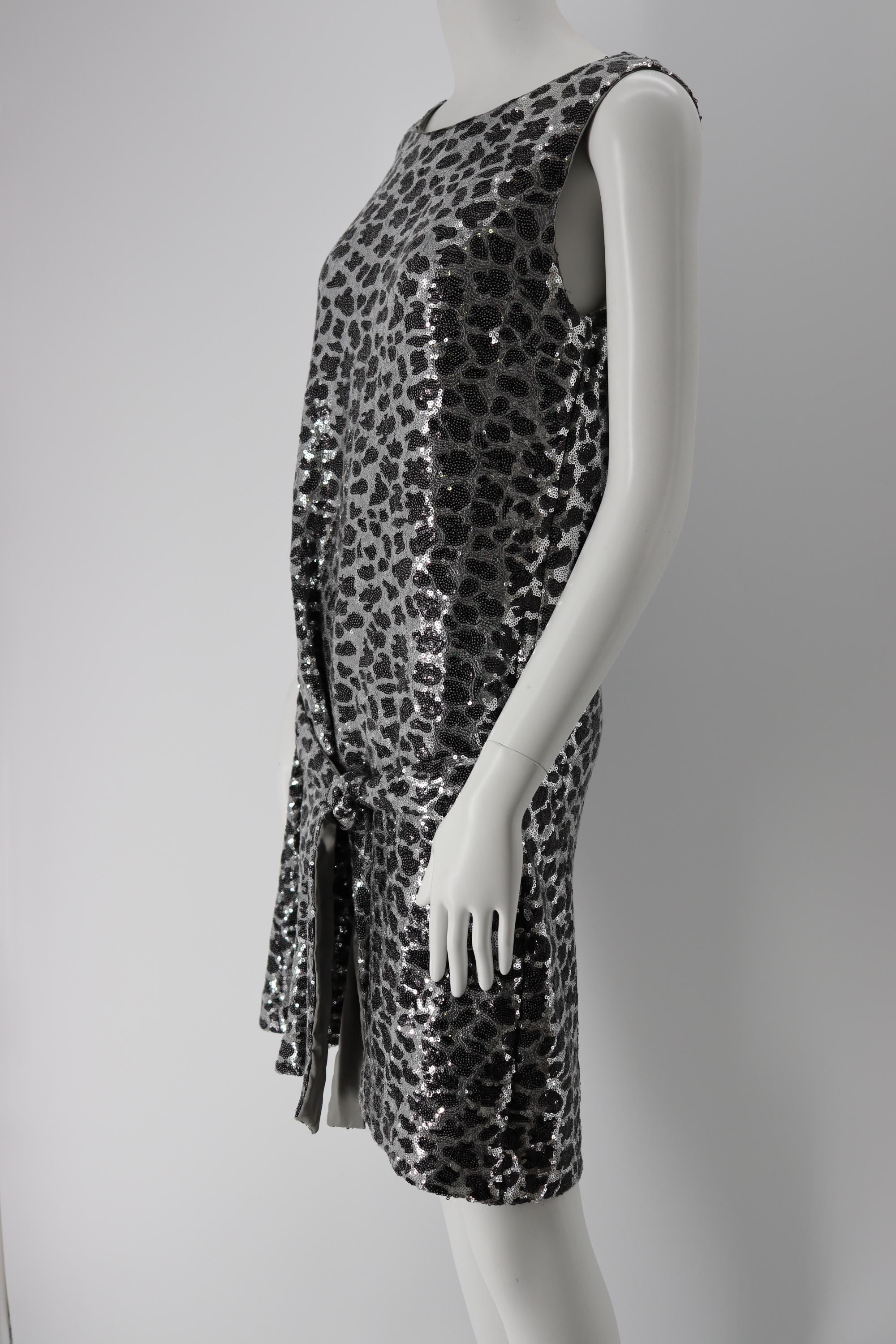 Love Moschino Leopard Print Sequins Dress