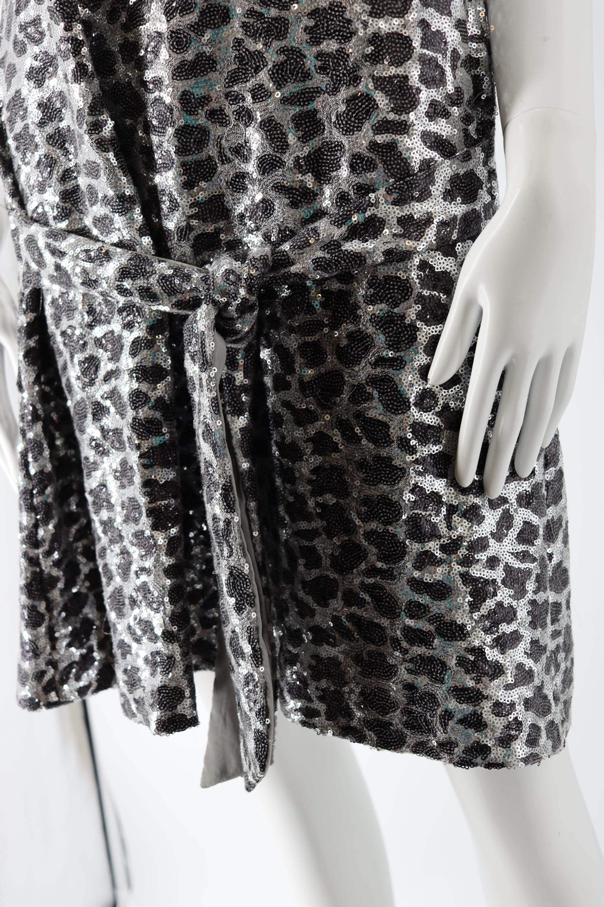 Love Moschino Leopard Print Sequins Dress