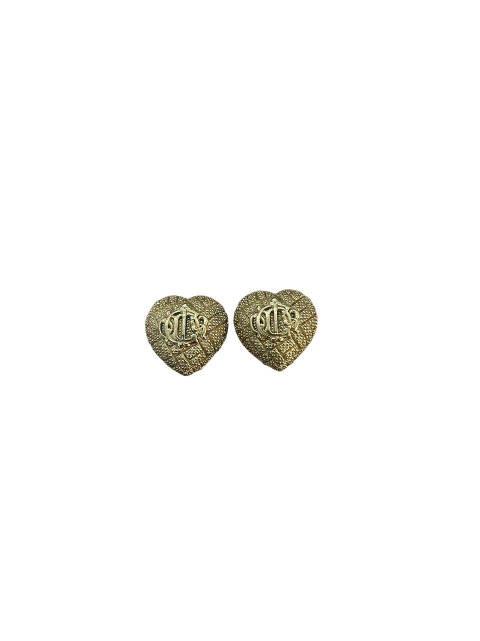 Dior heart-shaped clip earrings in gold-plated finish
