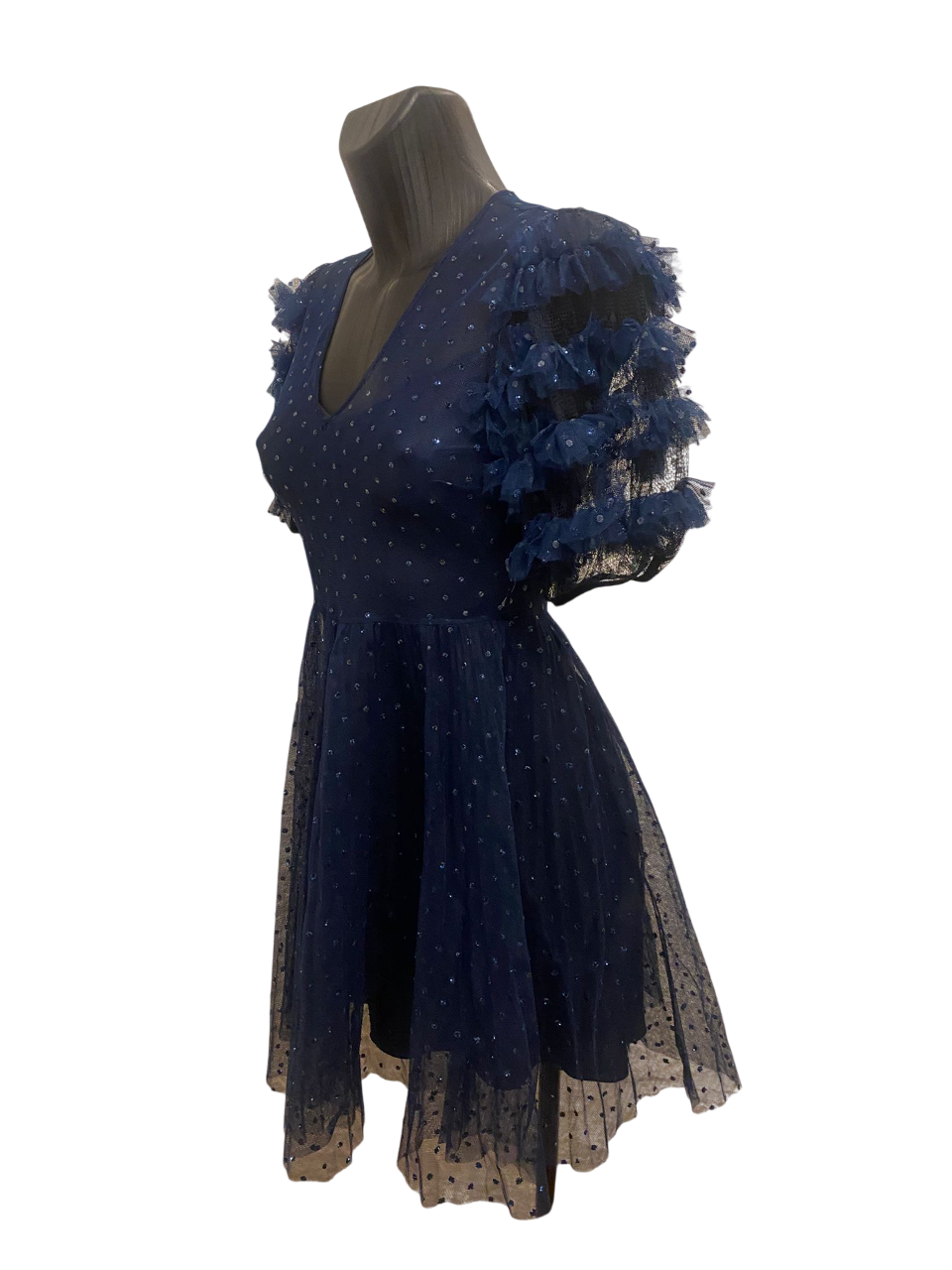 Valentino Blue Tulle Dress with sequins