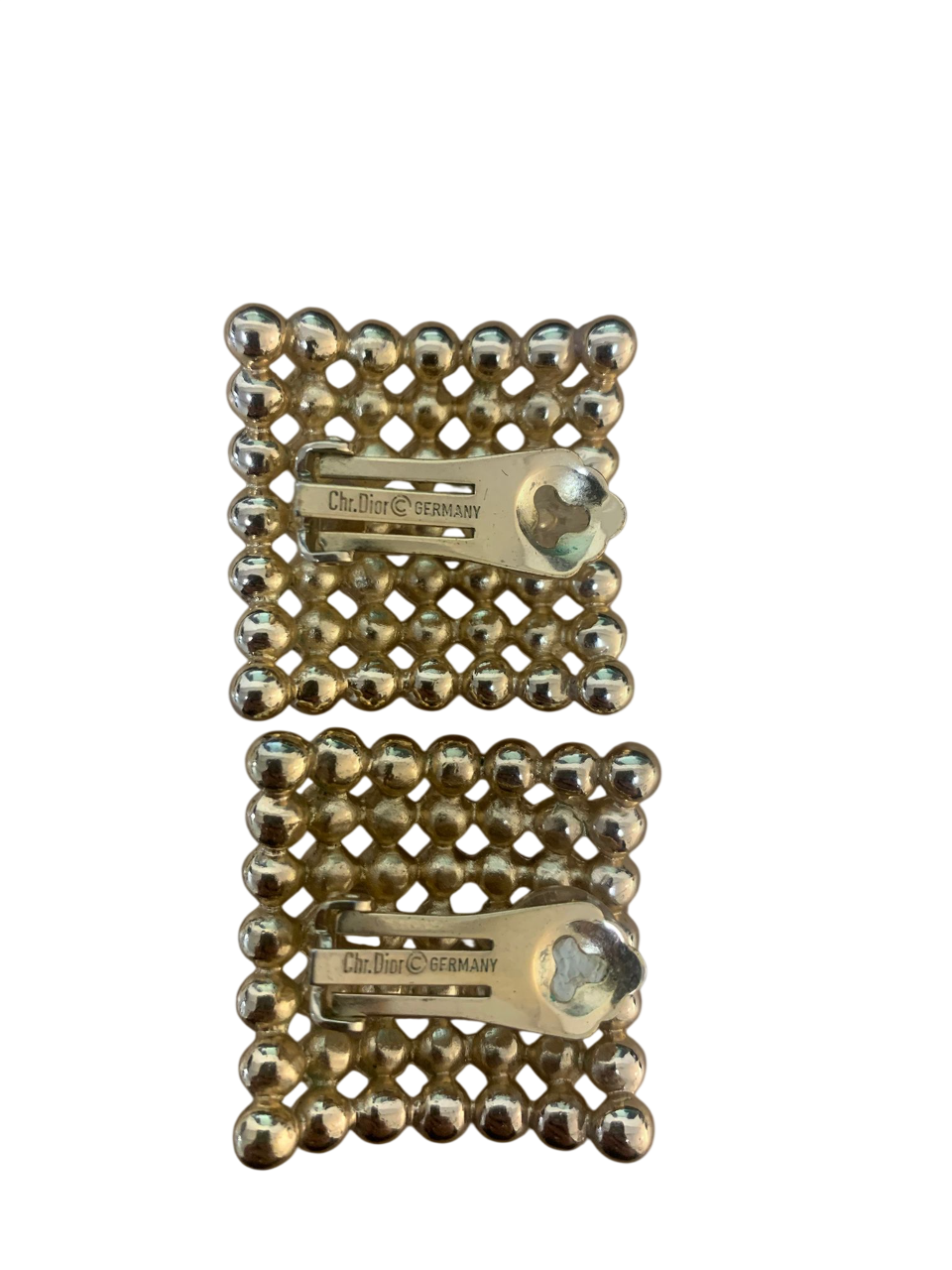 Christian Dior Squared Earrings with Crystals