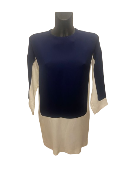 Celine Navy and Ecru Dress