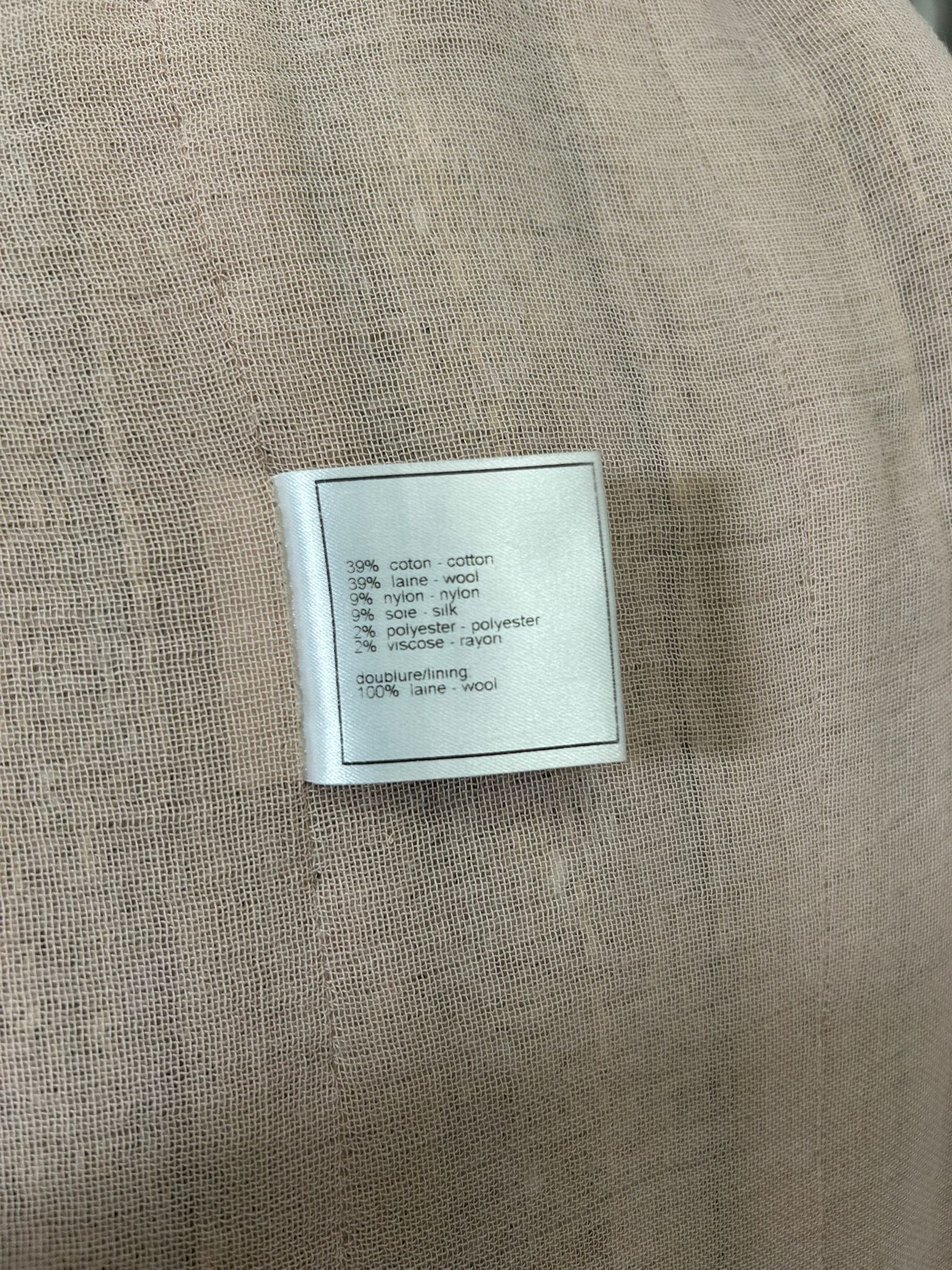 Chanel Beige Coat in Silk and Cotton