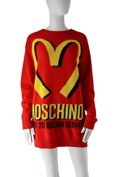 2014 Moschino Red McDonalds Sweater Dress