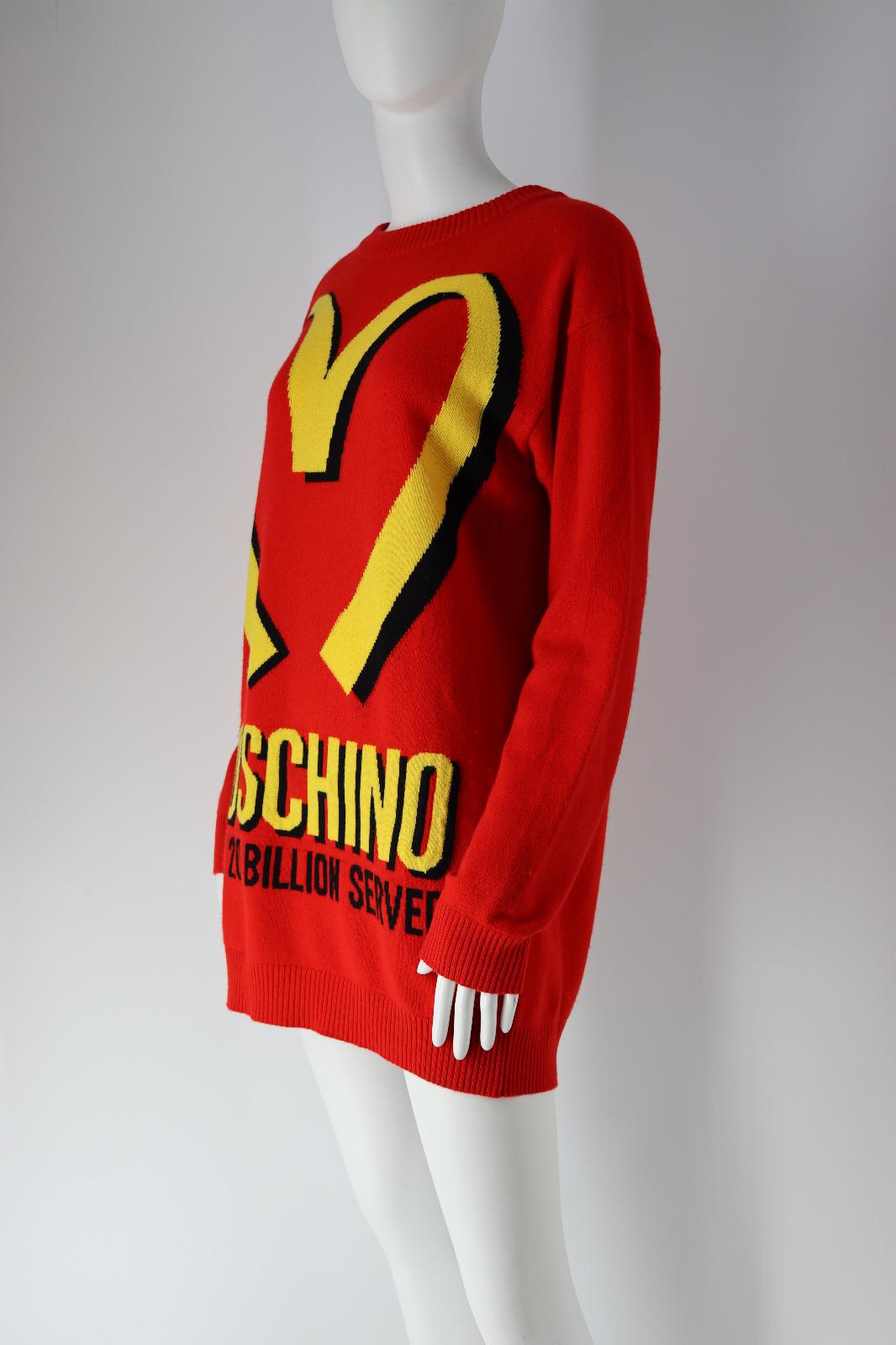 2014 Moschino Red McDonalds Sweater Dress