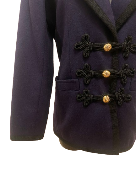 Yves Saint Laurent Wool Violet Short Coat