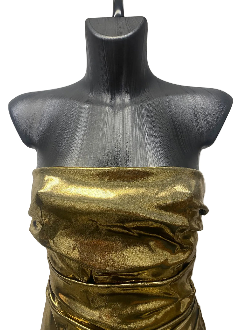 Dolce & Gabbana Metallic Gold Draped Strapless Cocktail Dress – IT 42