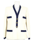 Chanel Beige and Blue Long Jacket