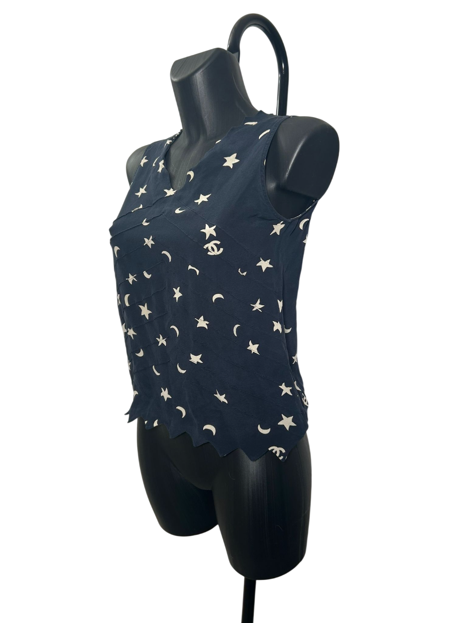 Chanel Blue Top with Moon and Stars