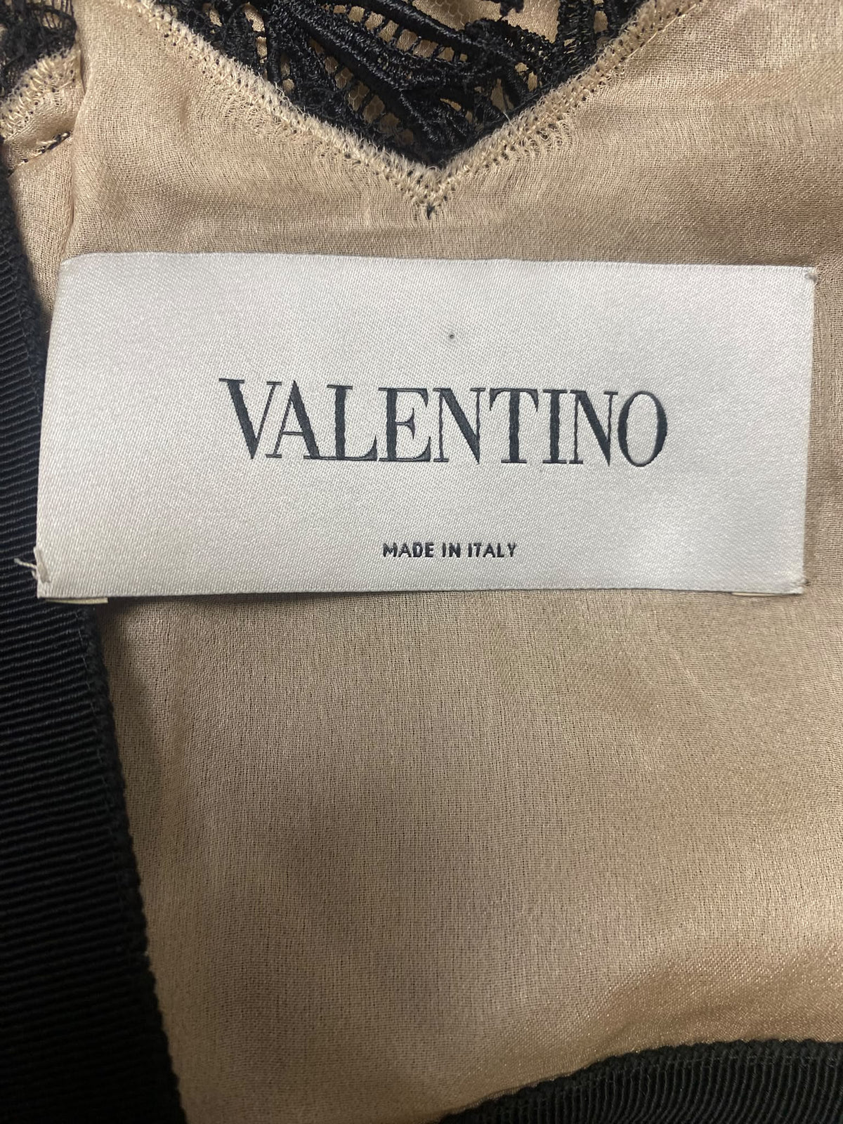 Valentino Black Guipure Lace One-Shoulder Cocktail Dress – Size 10 / IT 42