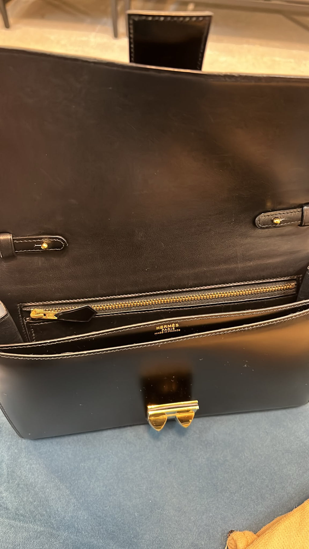 Hermes Box Calf Medor Crossbody Bag