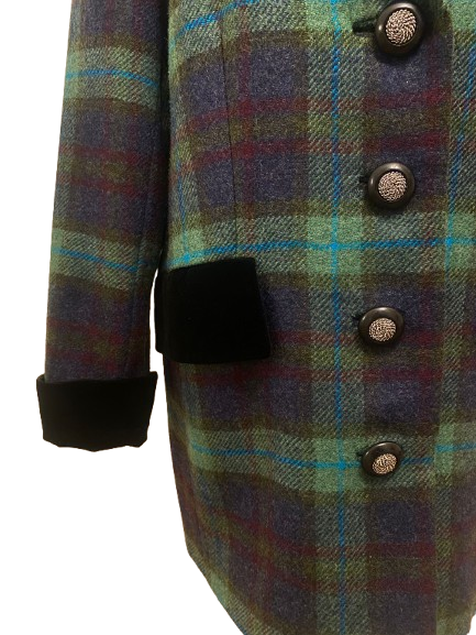 Yves Saint Laurent Green Tartan Coat
