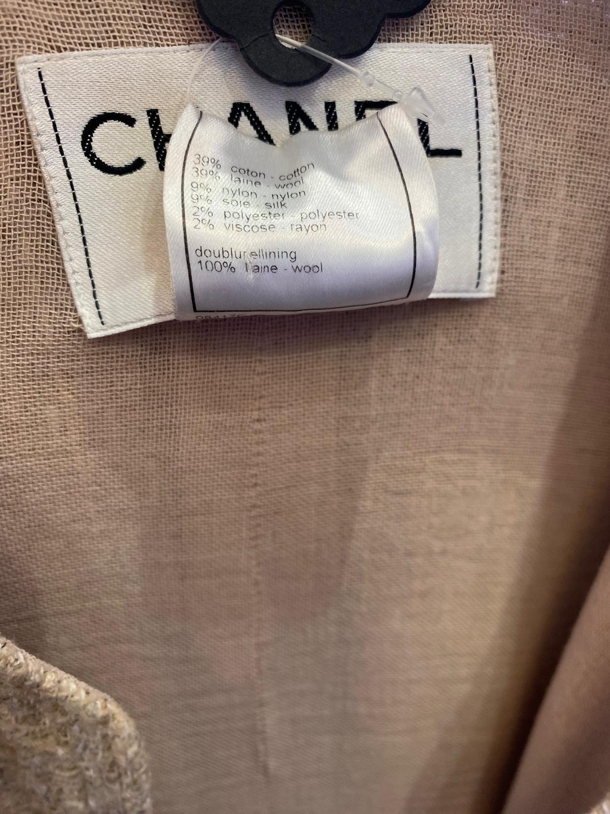 Chanel Beige Coat in Silk and Cotton