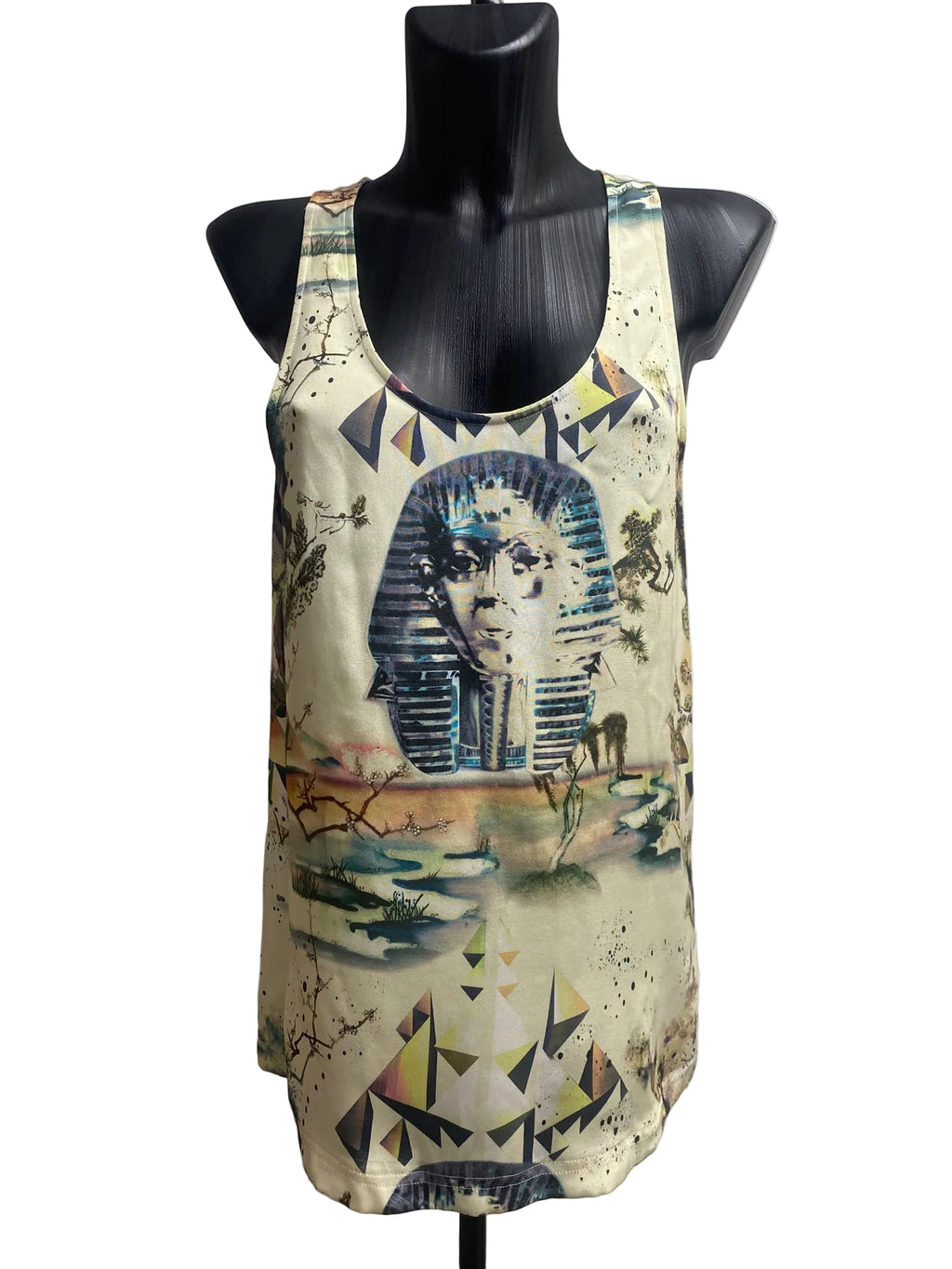 BALENCIAGA Spring/Summer 2013 Nicolas Ghesquière Egyptian Pharaoh Silk Tank Top (FR 40)