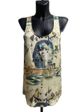 BALENCIAGA Spring/Summer 2013 Nicolas Ghesquière Egyptian Pharaoh Silk Tank Top (FR 40)