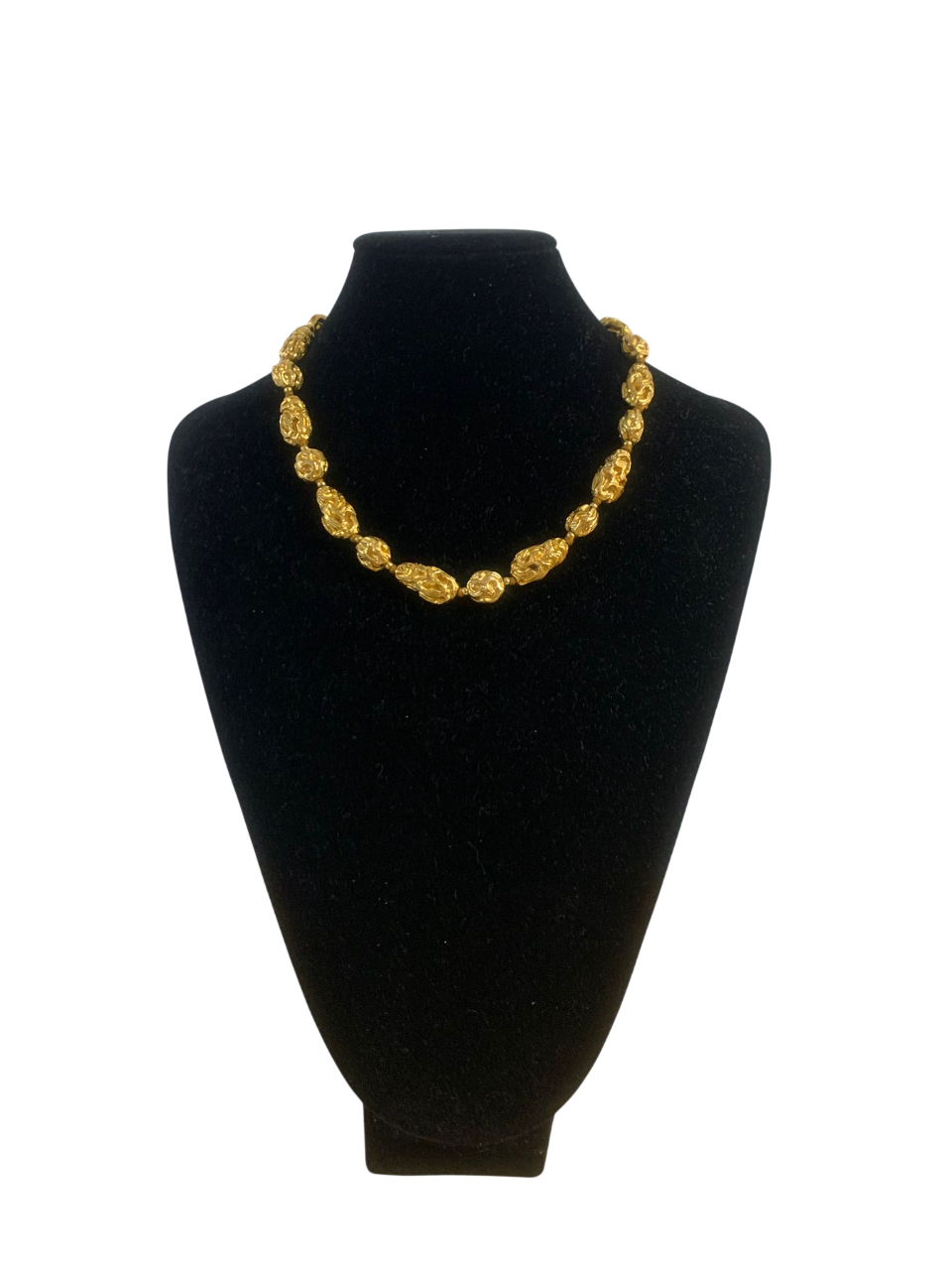 Coco Chanel Long Golden Pearl Filigree Necklace by Goossen