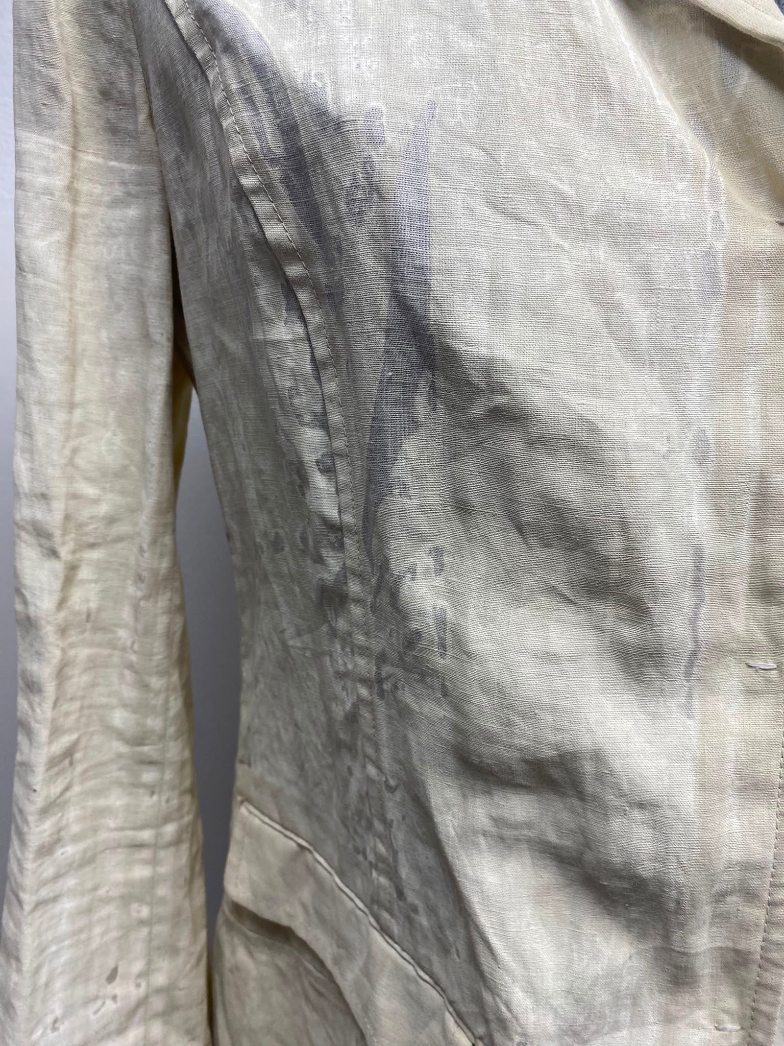Prada Vintage Abstract Print 100% Linen Blazer – Made in Italy (IT 46)