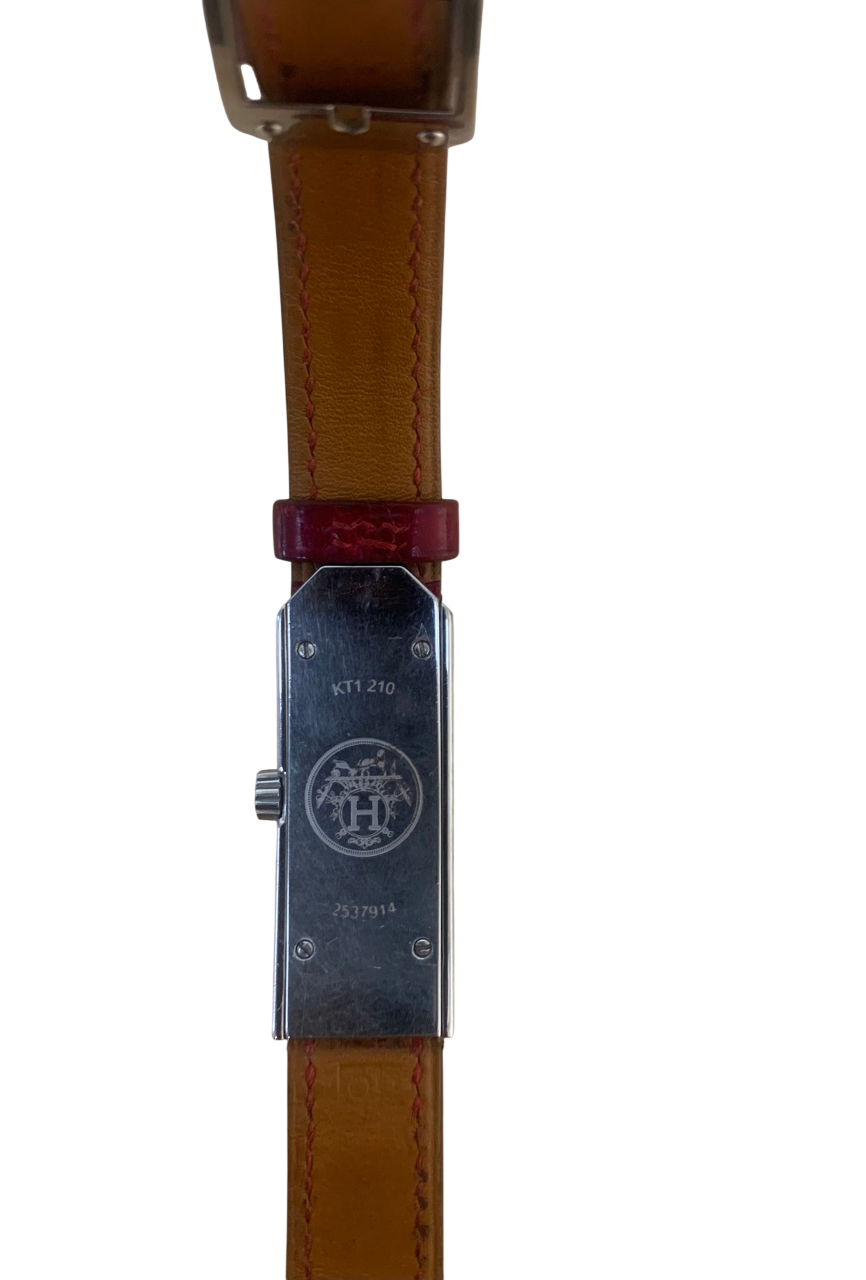 Hermès kelly watch in burgundy