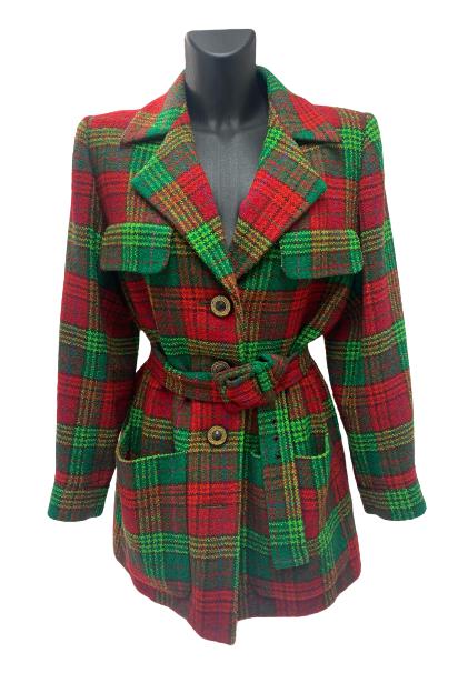 Yves Saint Laurent Tartan Coat with Belt (FW 91)