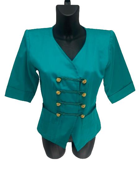 Yves Saint Laurent Turquoise Short Sleeves Jacket