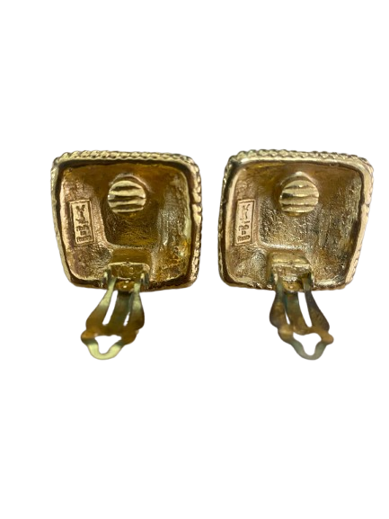 Yves Saint Laurent Clip-on earrings with Amber Stones