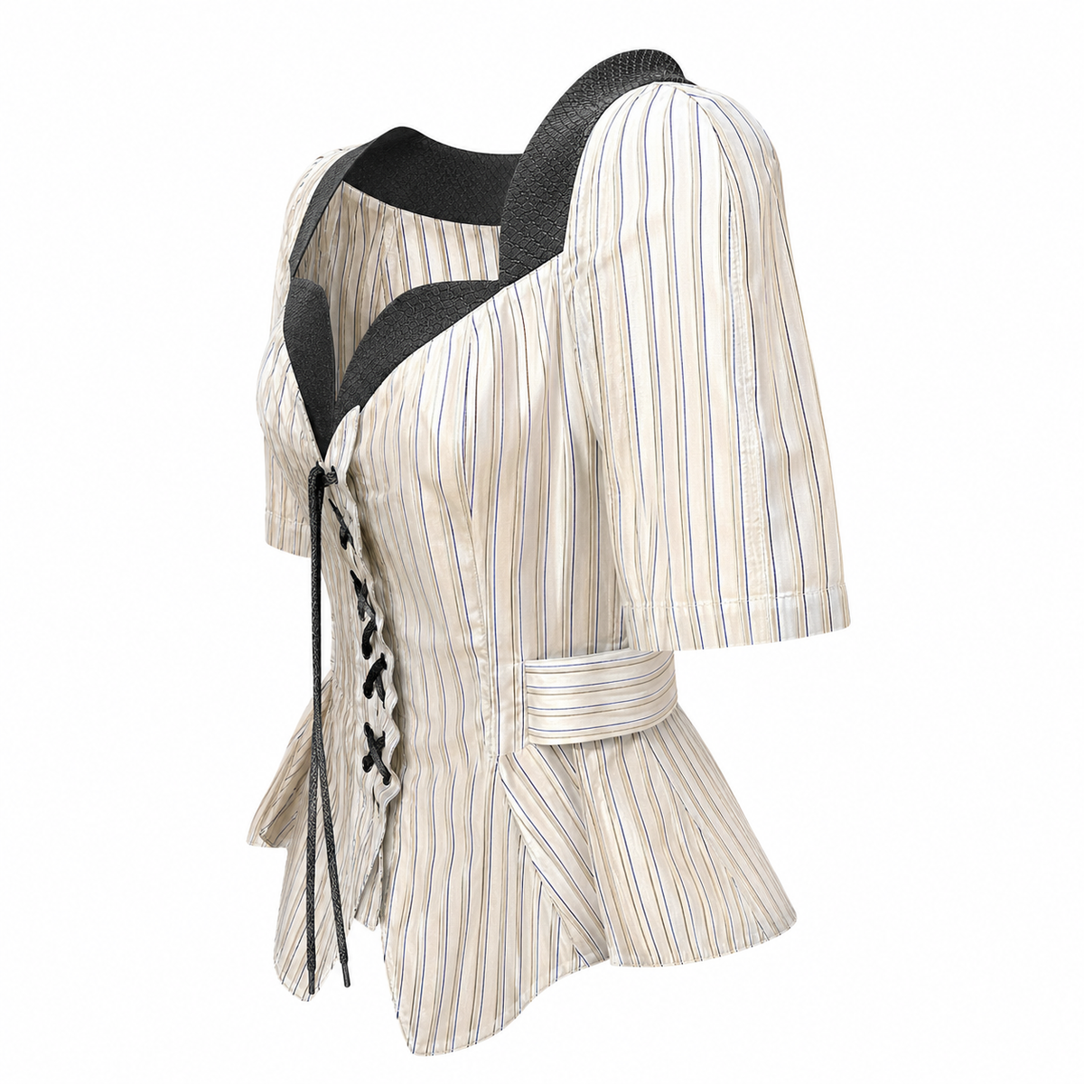 Mugler tailored jacket, white with black stripes