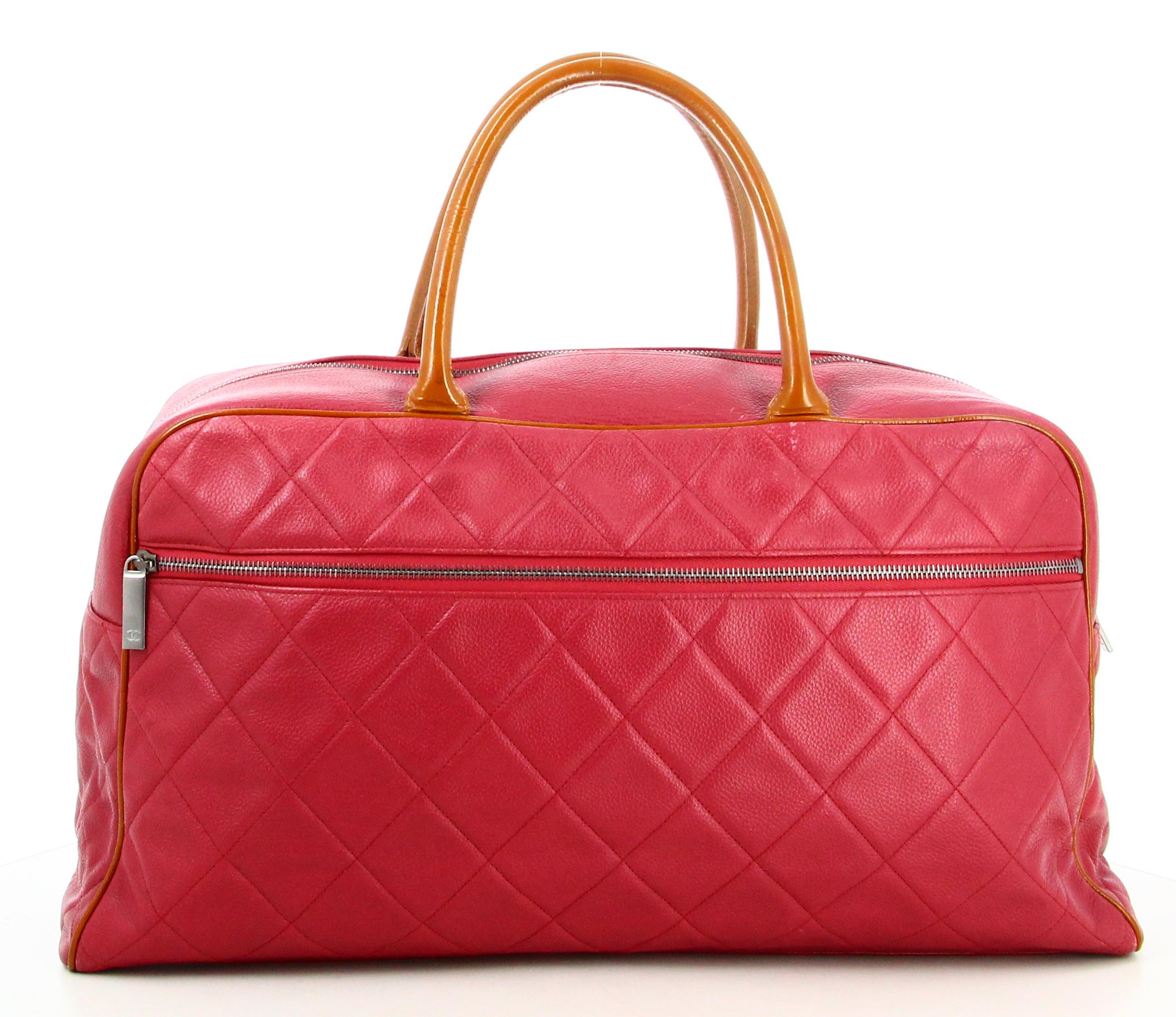 1999 Chanel Caviar Grand Logo Duffle Travel Bag