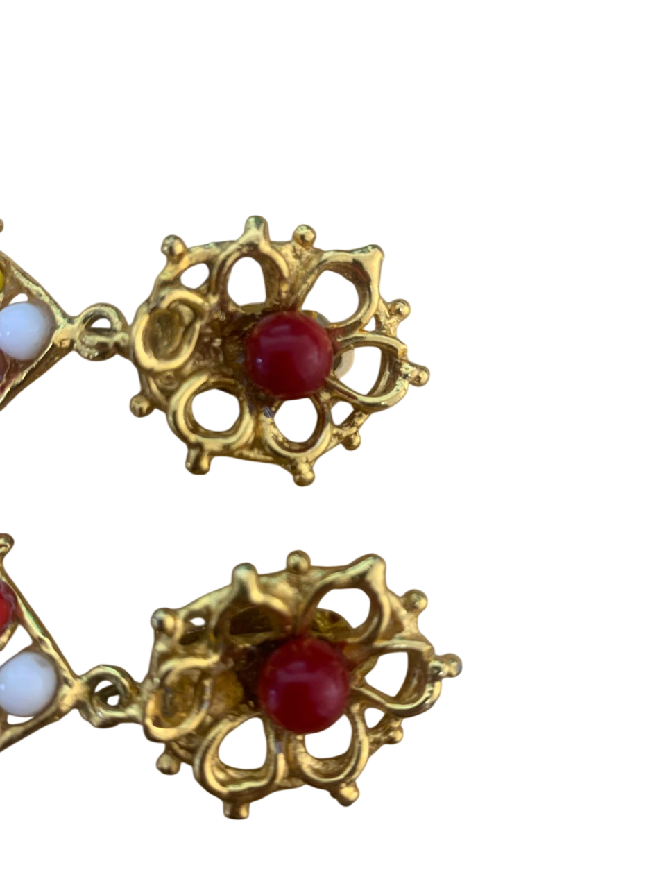 Christian Lacroix Colorful Gripoix Earrings with Logo