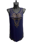 Hermès Silk and Hand Beaded Navy Blue Mini Dress