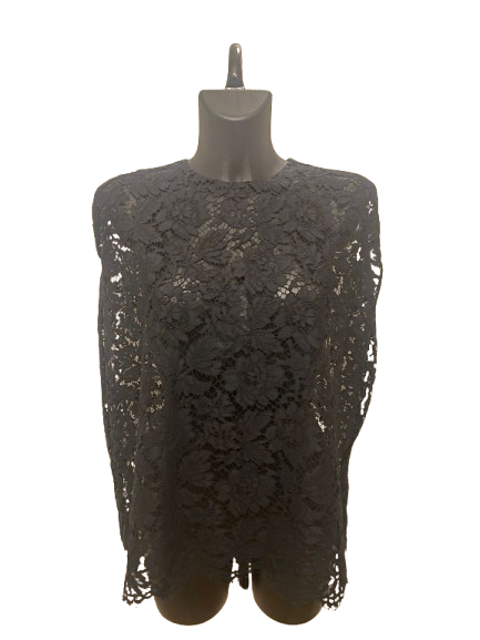 Valentino Floral Black Lace Top