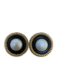 Chanel Black and Gold Pearls Earrings