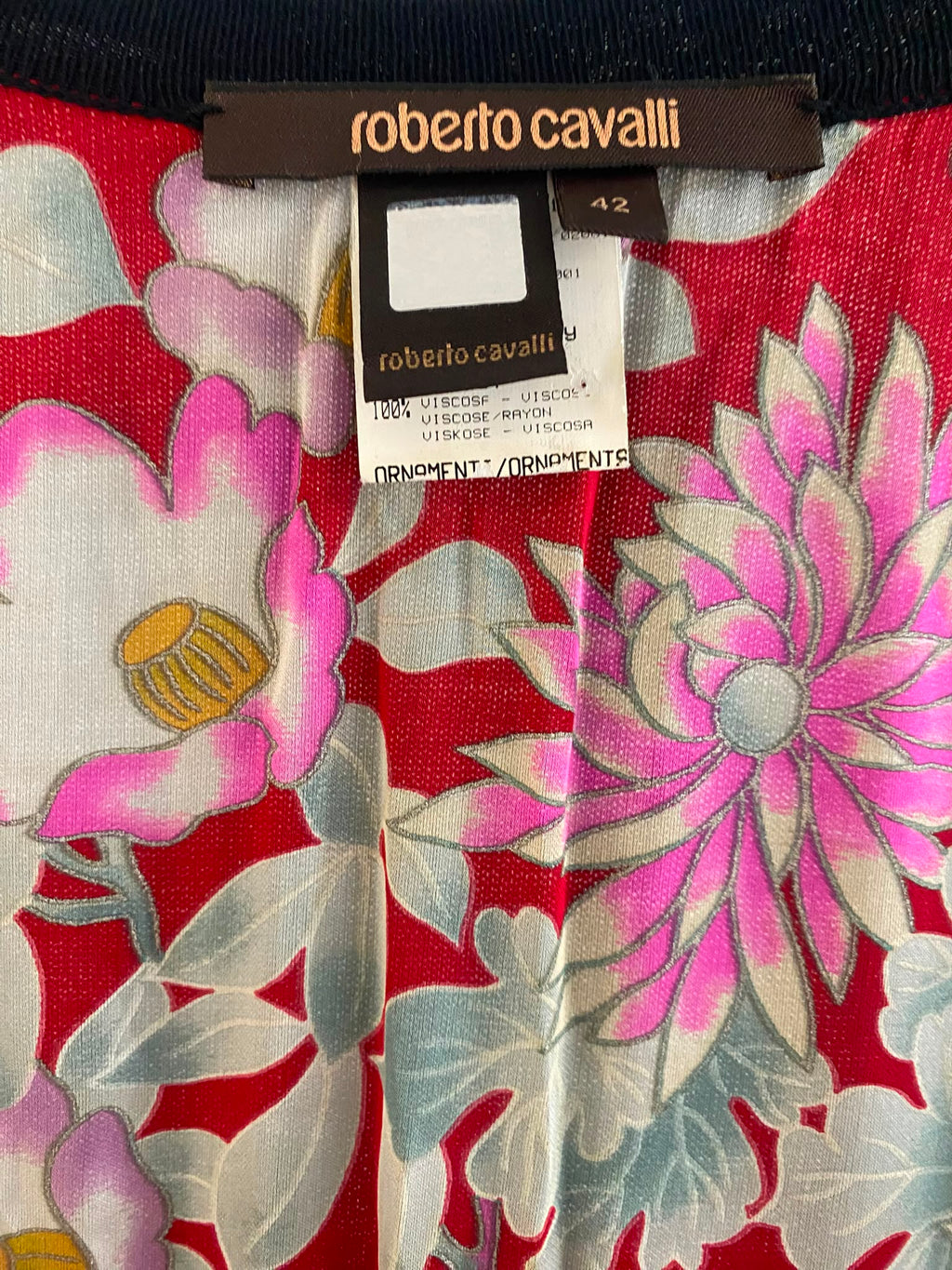 Roberto Cavalli Silk-Touch Kimono Cardigan – Floral Print SS2008